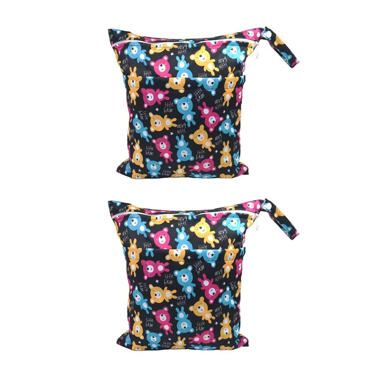 Waterproof nappy and wet bags with heart print, 2 piece