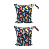 Waterproof nappy and wet bags with heart print, 2 piece