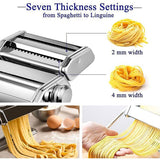 Table clamp securing the stainless steel pasta machine to a bench edge