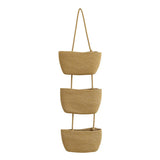 Three Tier Wall Mounted Hanging Storage Basket, Brown