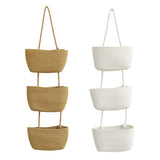 Three Tier Wall Mounted Hanging Storage Basket, Brown