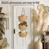 Three Tier Wall Mounted Hanging Storage Basket, Brown
