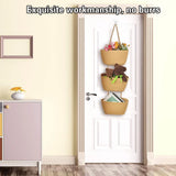 Three Tier Wall Mounted Hanging Storage Basket, Brown