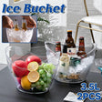 2 piece 3.5L clear ice bucket set