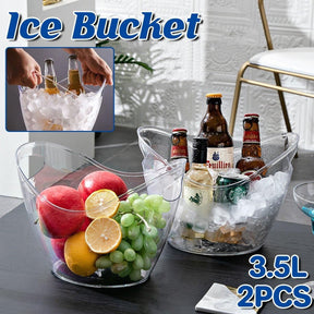 2 piece 3.5L clear ice bucket set