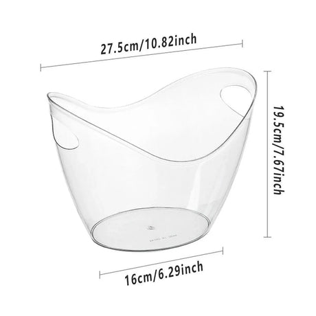 2 piece 3.5L clear ice bucket set