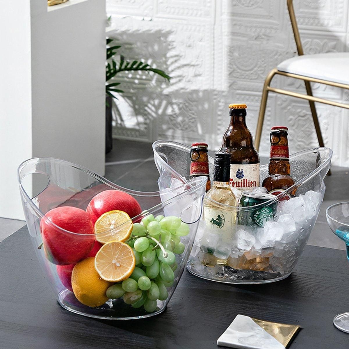 2 piece 3.5L clear ice bucket set