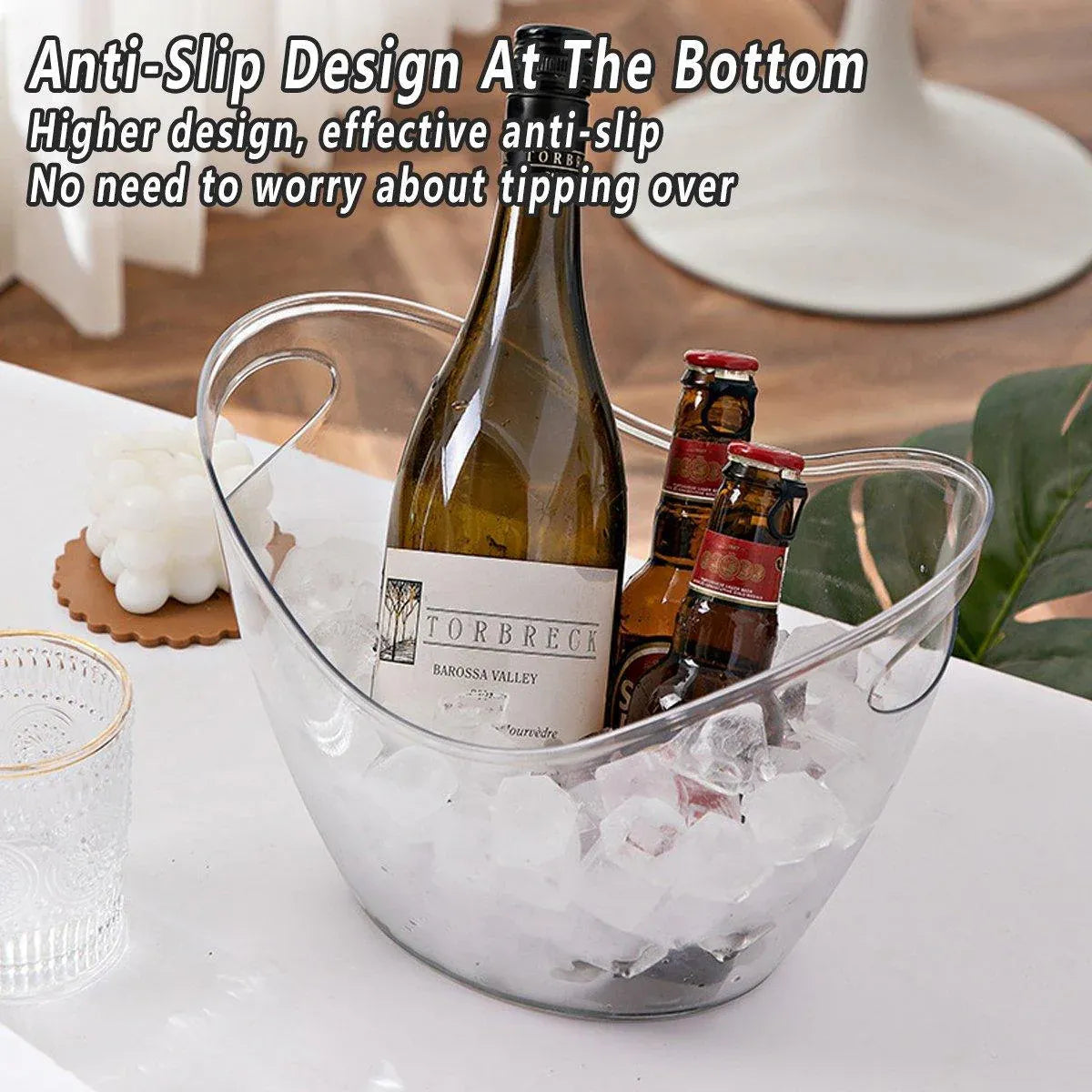 2 piece 3.5L clear ice bucket set