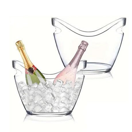 2 piece 3.5L clear ice bucket set