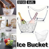 2 piece 3.5L clear ice bucket set