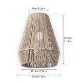 Hand Woven Paper Rope Pendant Lampshade Yellow view 3