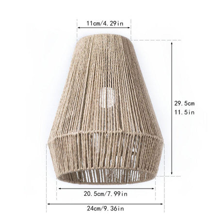 Hand Woven Paper Rope Pendant Lampshade Yellow view 3