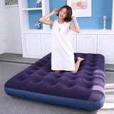 Hungabee Inflatable Airbed, Single 186x96cm Flocked Blue