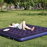 Hungabee Inflatable Airbed, Single 186x96cm Flocked Blue