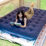Hungabee Inflatable Airbed, Single 186x96cm Flocked Blue