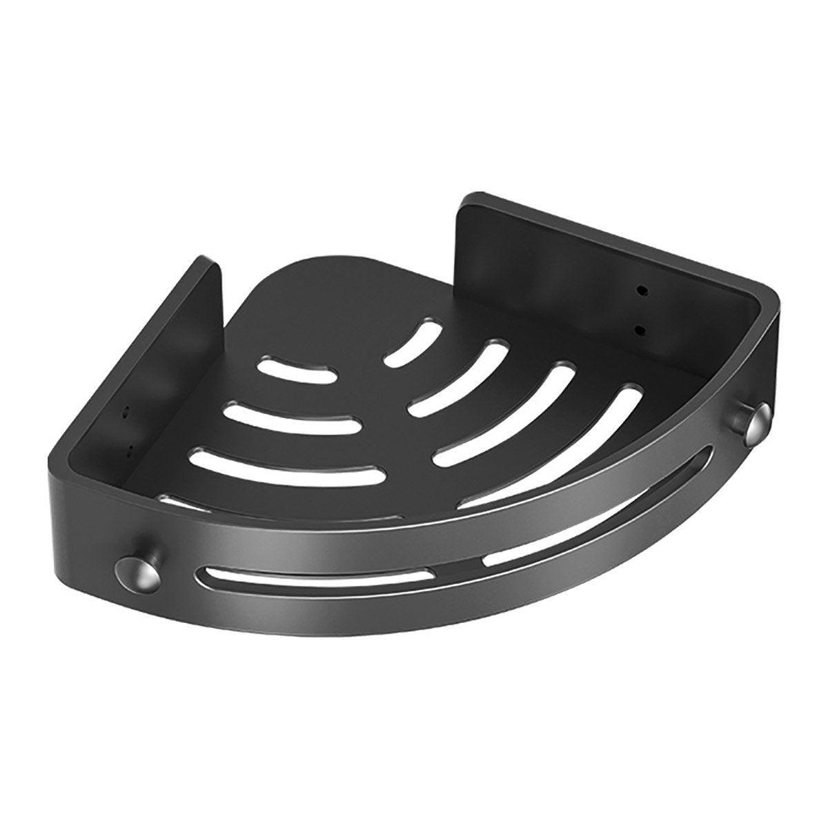 Alcala Corner Shower Shelf, 2 Layer, No Drill, Black
