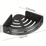 Alcala Corner Shower Shelf, 2 Layer, No Drill, Black