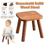 Natural solid wood kids stool