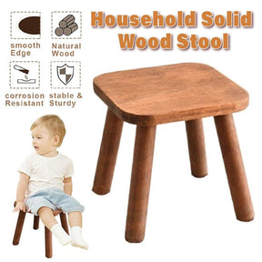 Natural solid wood kids stool