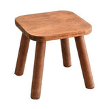 Wooden kids stool side view