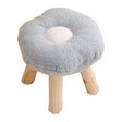 Flower shaped plush footstool in blue