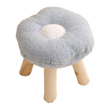 Flower shaped plush footstool in blue