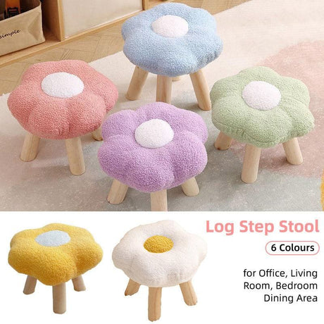 White flower stool top view