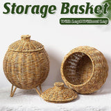 Croyde Woven Storage Container with Lid, Natural