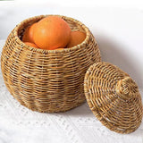 Croyde Woven Storage Container with Lid, Natural