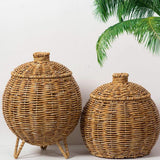 Croyde Woven Storage Container with Lid, Natural