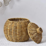 Croyde Woven Storage Container with Lid, Natural
