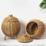 Croyde Woven Storage Container with Lid, Natural