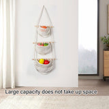 Bantham Cotton Rope Wall Hanging Basket, 3 Tier, Brown