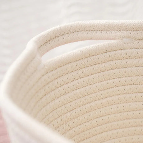 Rainbow cotton rope storage basket with handles - view 10