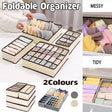 Grey foldable drawer organiser set - view 1