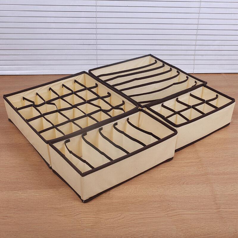 Grey foldable drawer organiser set - view 4