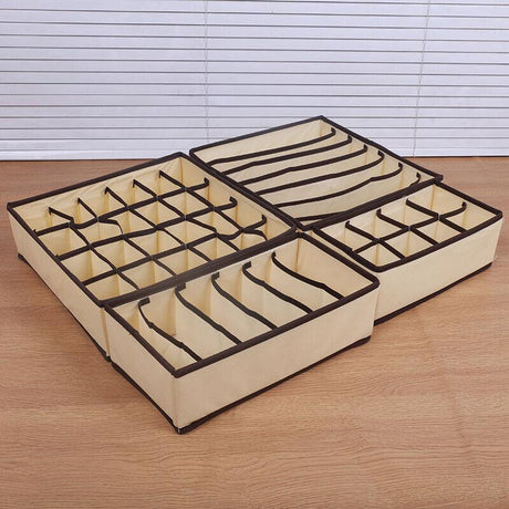 Grey foldable drawer organiser set - view 4