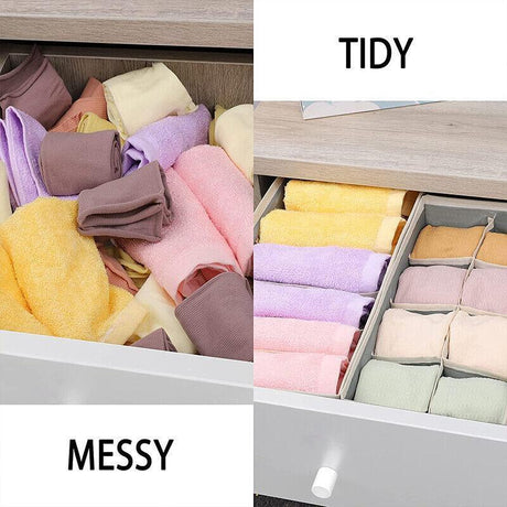 Grey foldable drawer organiser set - view 5