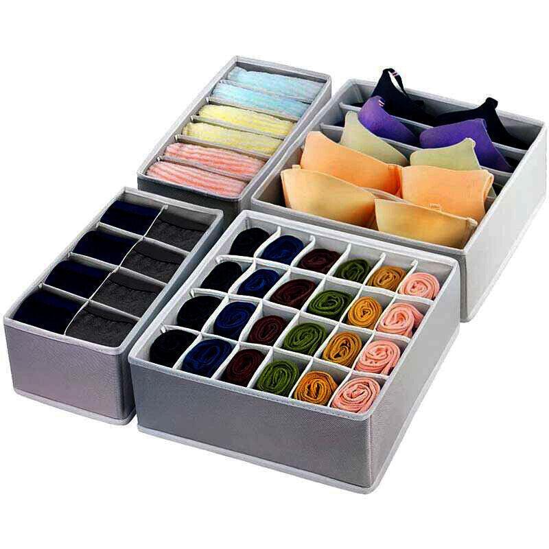 Grey foldable drawer organiser set - view 7