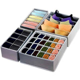 Grey foldable drawer organiser set - view 7