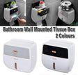 Grey waterproof toilet roll holder storage box with a flat top shelf