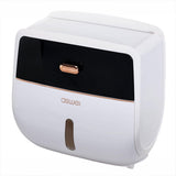 Dimension view of the grey roll holder box measuring 21 by 11 by 21.5 cm
