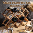 Foldable Wooden Wine Rack 10 Bottle Diamond Pine Natural view 1