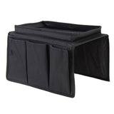 Black sofa armrest organiser with 6 pockets - view 2