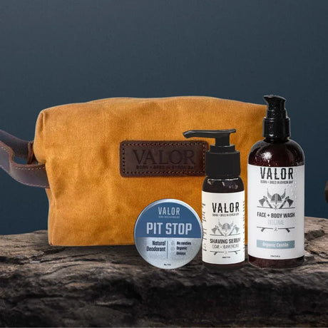 Fresh Man Peppermint grooming set contents laid out