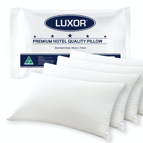 Luxor Australian Made Hotel Quality Standard Pillows — Four Pack — Allure Home Collections