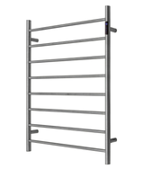 Premium Gunmetal 8-Bar Round Heated Towel Rack with LED Control — 1000x850mm, AU Standard — Allure Home Collections