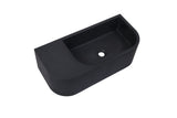 Matte black concrete wash basin, wall hung, 65cm elongated trough