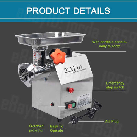 Set of six grinding plates and four cutting blades supplied with the mincer