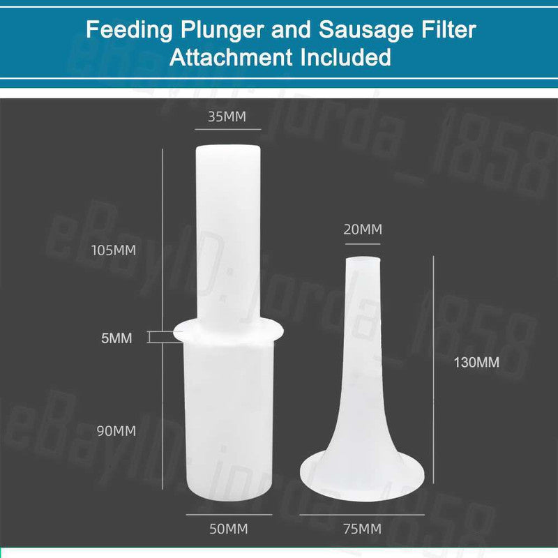 Sausage tube attachment and food stuffer fitted to the meat mincer